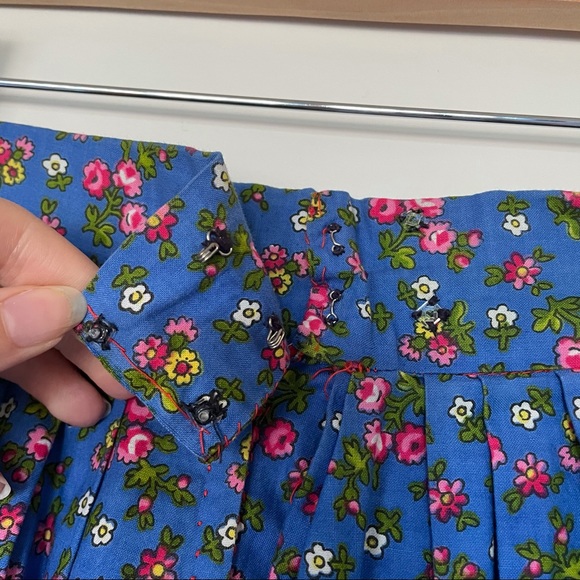 Handmade boho peasant blue floral skirt S/M - Picture 4 of 6